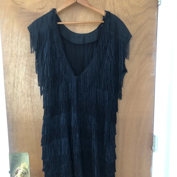 VINTAGE ROBERTA FRINGE FLAPPER DRESS - Picture 3 of 3